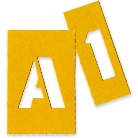 CHARTPAK Chartpak Painting Letters & Numbers Stencil, CHA01550, 1"H, Yellow, Gothic Font, 35/Set 1550